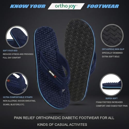 Image of ORTHO JOY House Slipper for Women's Care | Orthopaedic | Diabetic | Acupressure | Comfortable | MCR | Flip Flop Ladies and Girl's Home for Daily Use