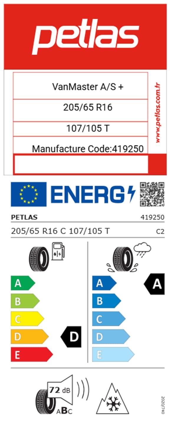 Petlas 205/65 R16 107/105T Ganzjahresreifen Allwetter LLKW M+S 3PMSF Reifen