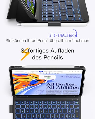 Inateck Hülle mit Tastatur für iPad 11(A16)/10. Gen, Ultraleicht 442g – Ansicht 6
