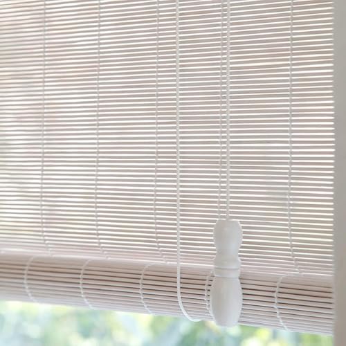 Tenda a Pacchetto in Bambù per Interni,Bianca Tenda a Rullo in Bambù Tapparella Avvolgibile Bamboo,Filtraggio Della Luce Schermata Privacy per Soggiorno Camera Da Letto Ufficio,Personalizzabile