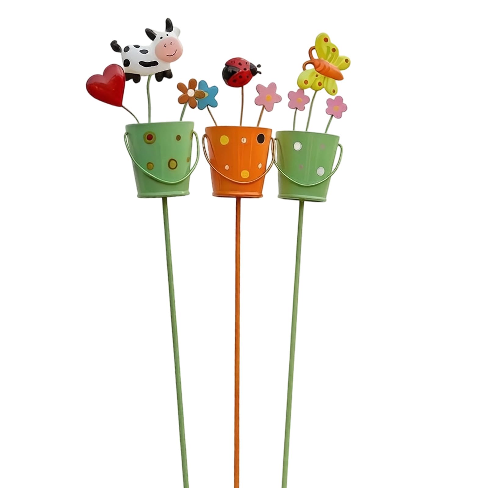 Qusinfc 3 Pack Fashionable Garden Stands Decorative Stakes Designed for Holding Flower Pots with Sturdy Metal Construction Garden Plant