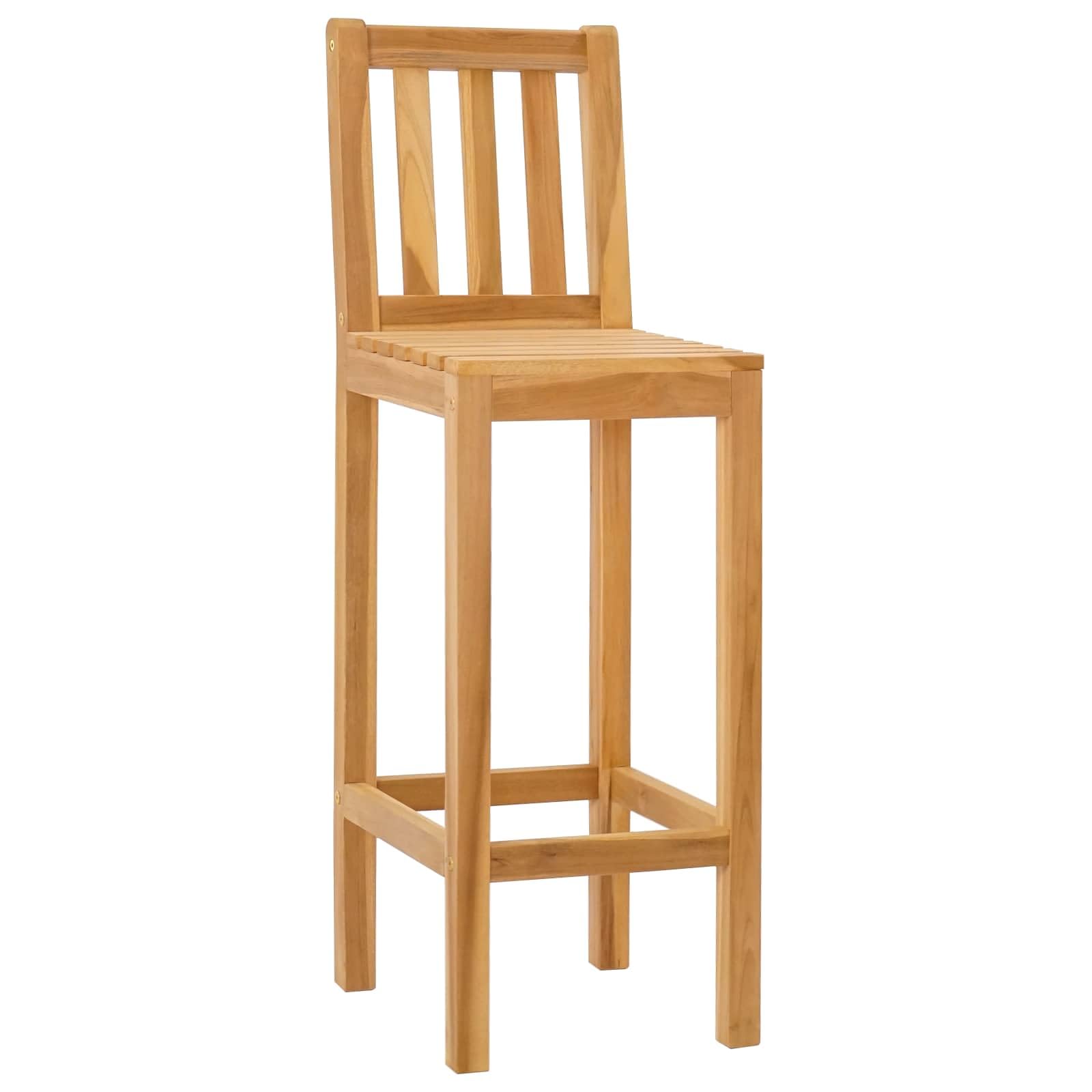 Stołek barowy 2 pcs brązowy Lite drewno teakowe Odporny na warunki atmosferyczne na zewnątrz Ogrodowy Wysoki hokery kuchenne do baru taras Nowoczesny design 110 kg wytrzymały