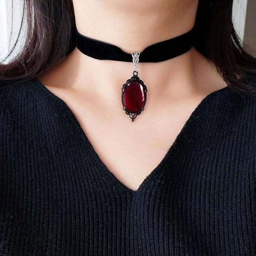 Vampire Necklace for Women Gothic Necklace for women Halloween Vampire Accessories Black Velvet Choker Vintage gothic Victorian Choker Halloween Jewelry Gifts Accessories3