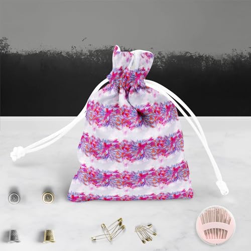Image of ArtzFolio Pink & Violet Element | Pouch Wrist Potli Bag | Bag for Weddings & Casual Parties