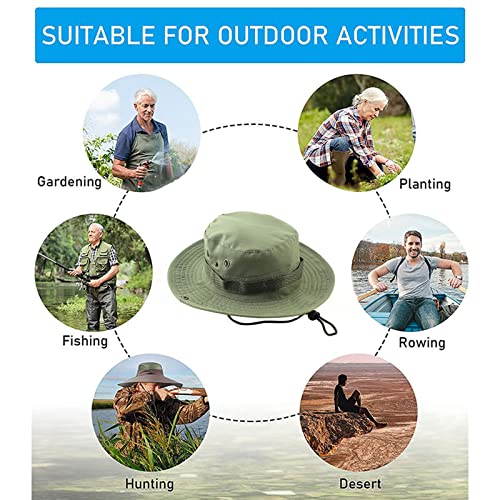 Mens Wide Brim Sun Hat Outdoor Safari Bucket Hats UV Protection Hiking Fishing Hat Travel Camping Flap Hats for Men3