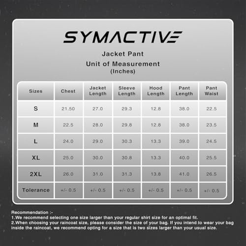 Image of Amazon Brand - Symactive Men Polyester Raincoat | Jacket with Pants | Hooded | Water Resistant | with Storage Bag | Blue | Medium