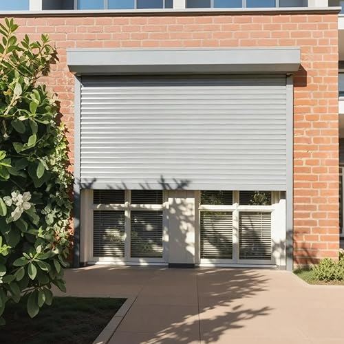 ObegShare Automatic Roll Down Roller Shutter Motorized Outdoor Shade Electric Remote (Light Gray)