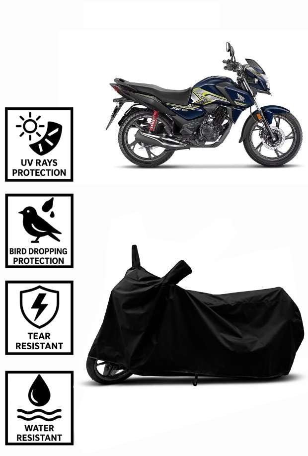 Image of Heavy Duty Waterproof Scooty & Bike Cover for Honda Sp 125 - UV Resistant, Dustproof & Rain Protection, All-Weather Outdoor Cover for Bikes & Scooty with Buckle Straps