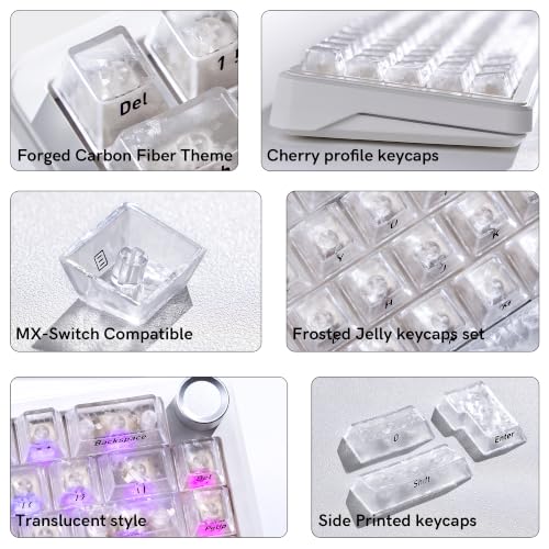 Image of dagaladoo White Clear keycaps,Translucent keycaps,Shine Throug Key caps