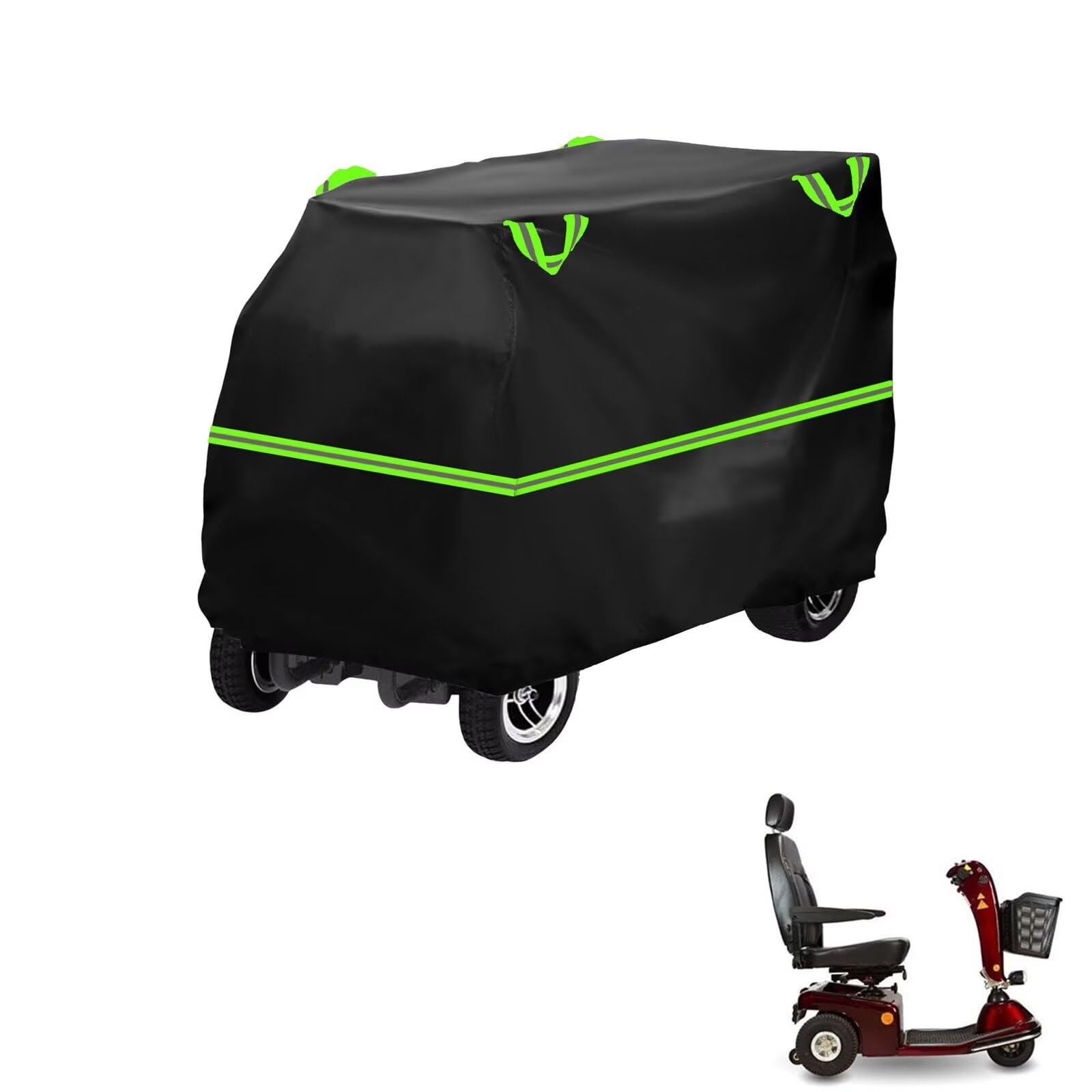 genérico funda patinete electrico compatible con Shoprider Sunrunner 3,material 210D,a prueba de polvo y sol,impermeable,con bolsa de almacenamiento（Black Green）