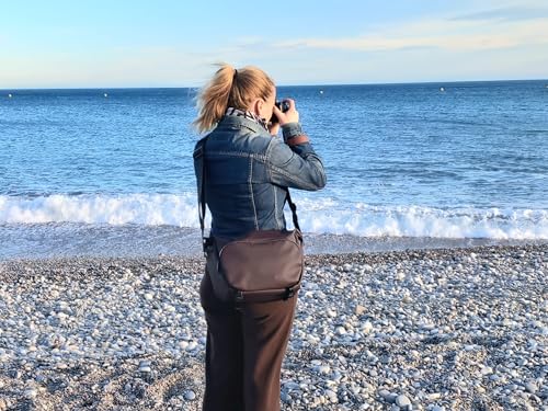 Image of Vanguard VEO Lite S7L Camera & Everyday Shoulder Bag (Chocolate) - Fits Mirrorless Camera + Multiple Lenses, Tablet Storage, Removable Dividers, Easy-Clean Water-Resistant Design