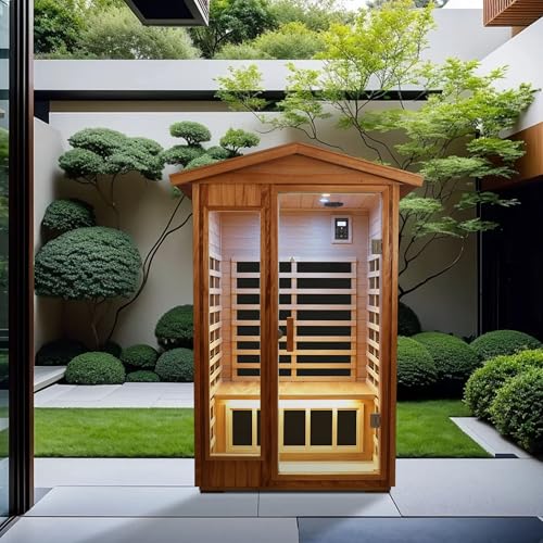 Two People Outdoor Okoume Wood Far Infrared Sauna Room