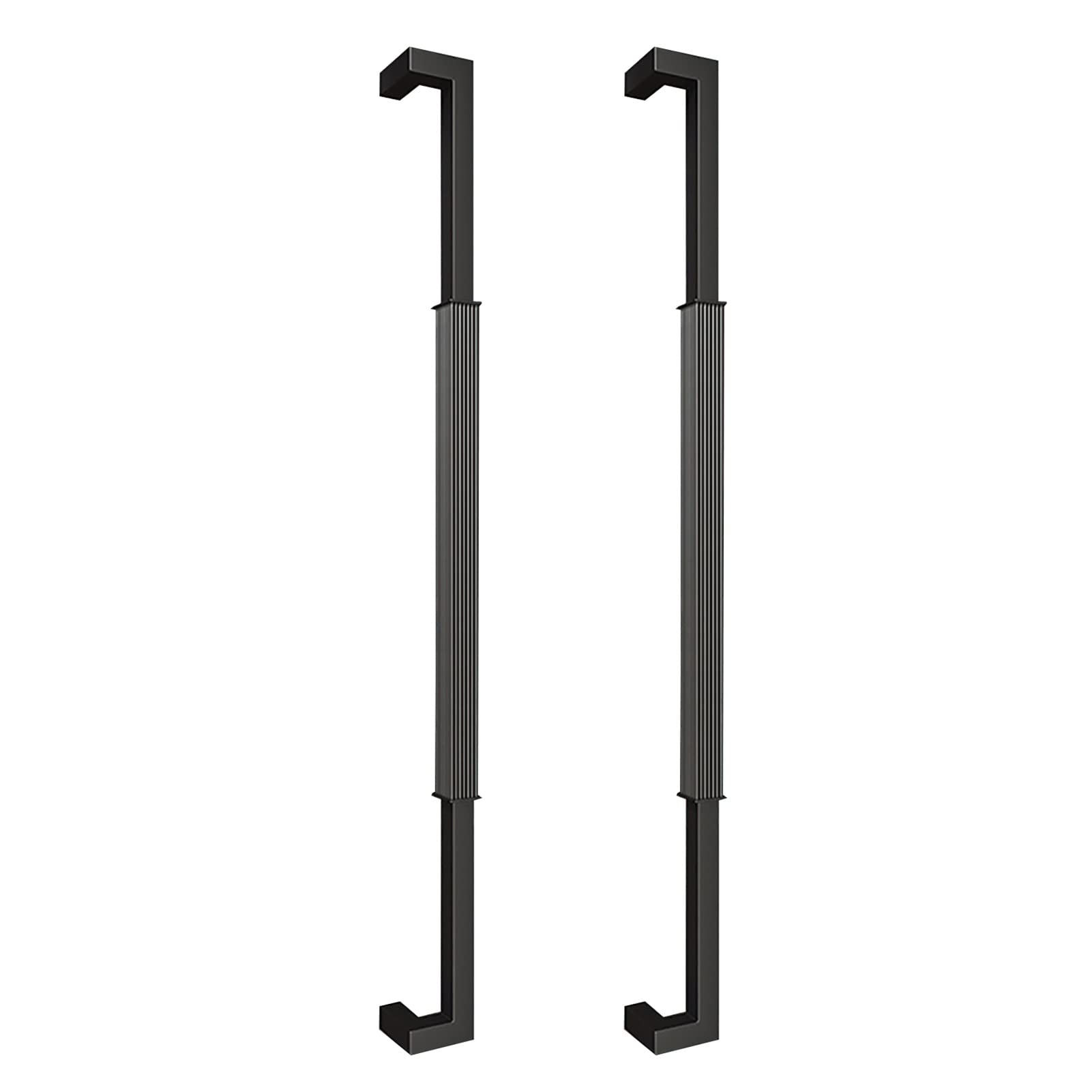 ADGCFKOP Shower Door Handle, Door Handle Heavy Duty Entry Door Handle,Garden Gate Pocket Doors Rv Door Knob Solid Conservatory Commercial Door Hardware Set(Black 2,80cm/31.5inch)