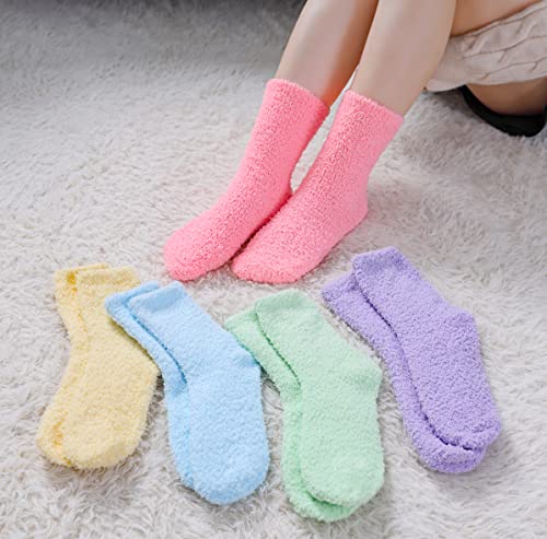 Image of MQELONG Womens Super Soft Fuzzy Cozy Home Sleeping Socks Microfiber Winter Warm Slipper Socks