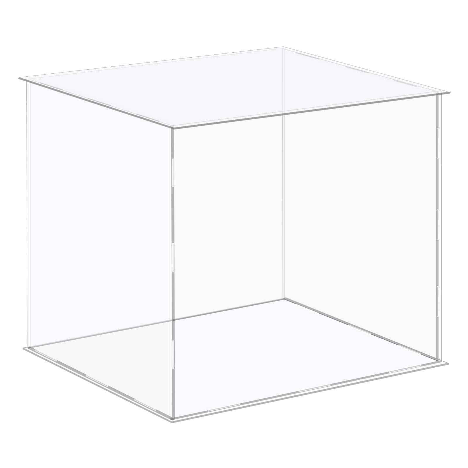 MECCANIXITYAcrylic Display Case Plastic Box Cube Storage Box Clear Assemble Showcase 14.1x12.2x12.2 Inch for Collectibles