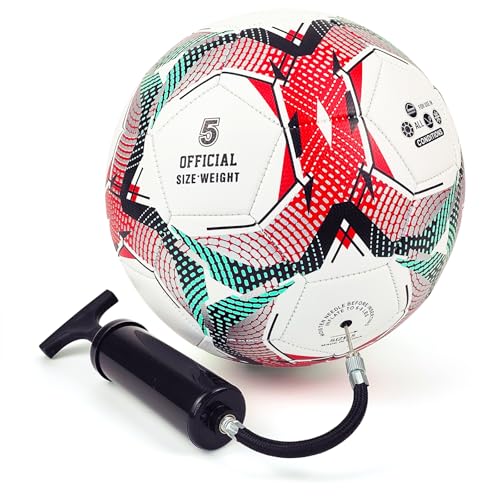 UERMAPTE Size 5 Red & White Waterproof Soccer Ball