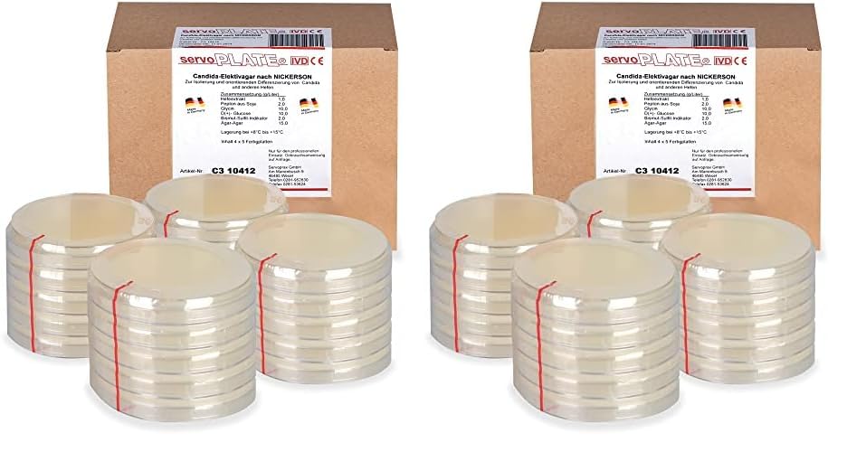 Nährböden – Sabouraud 2% Glucose Agar, Platten für Labor-Petrischalen, Zur Kultivierung von Mikro-Organismen, steril eingesiegelt – 20 Stück (Packung mit 2)