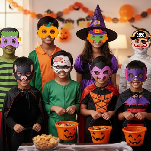 Image of Party Propz Mask For Kids - 20 Pcs | Mask | hacker mask | Horror masks scary | Party accessories adults | costume for kids (Cardstock)