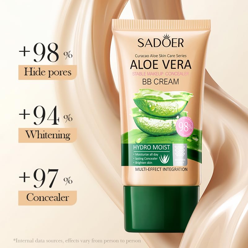 Amazon.com: SADOER - Aloe Long-Lasting Concealing - BB Cream - Brightening  Hydrating Waterproof - Natural - 40g : Beauty & Personal Care
