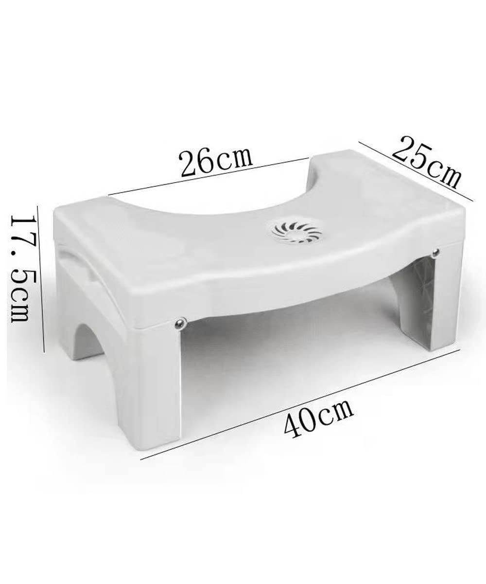 Toilet Stool for Adults,7" Height Foldable Toilet Poop Step Stool with Anti-Slip Pad and Scented Position,Splicable Pooping Stool for Children, Seniors,Bathroom Portable Plastic Poop Stool(White)