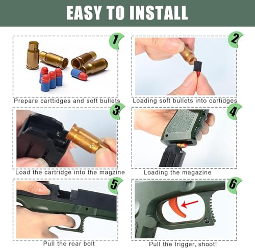 Image of Gun Pistol Original with Pull Back Action | Jump Out shel | Soft Rubber Foam Bullet