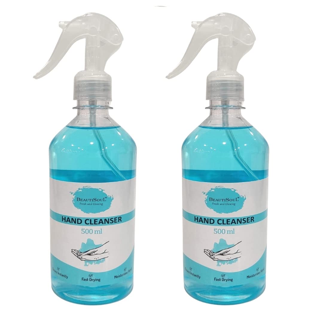 Beautisoul Lemon Hand Cleanser Trigger (Sanitizer Spray) | Contains 72% Alcohol | Hand Sanitizer Liquid Combo Offer (500ml + 500ml) (Pack of 2) (B0946N9YRL) Amazon Price History, Amazon Price Tracker