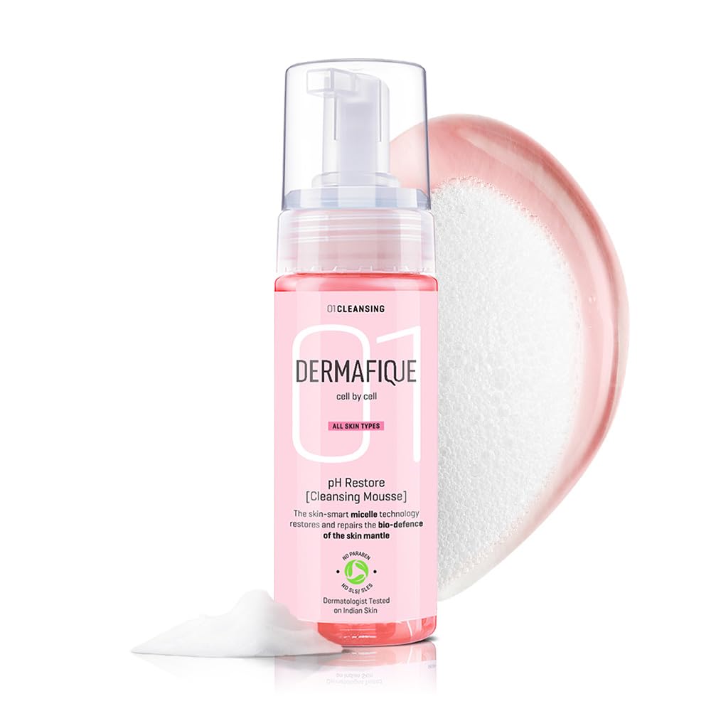 Dermafique pH Restore Foaming Mousse – 150ml, Gently Remove Impurities, Ultra Mild Foaming Face Cleanser | Soap, Paraben & Alcohol Free | Dermatologist Tested Face Wash