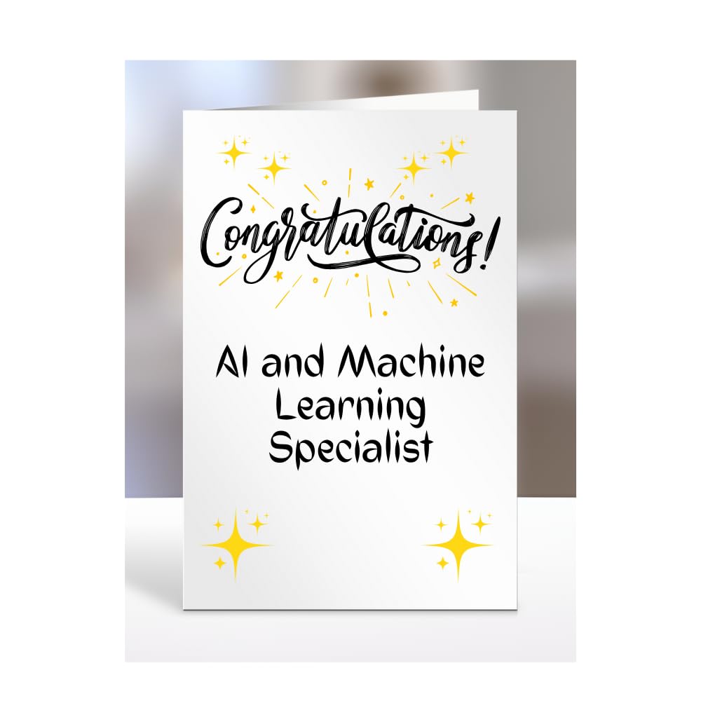 Congratulations AI and Machine Learning Specialist card, gifts for men, women, colleagues, boss, manager, son, daughter, grandson, presents for christmas, A5-243a_24