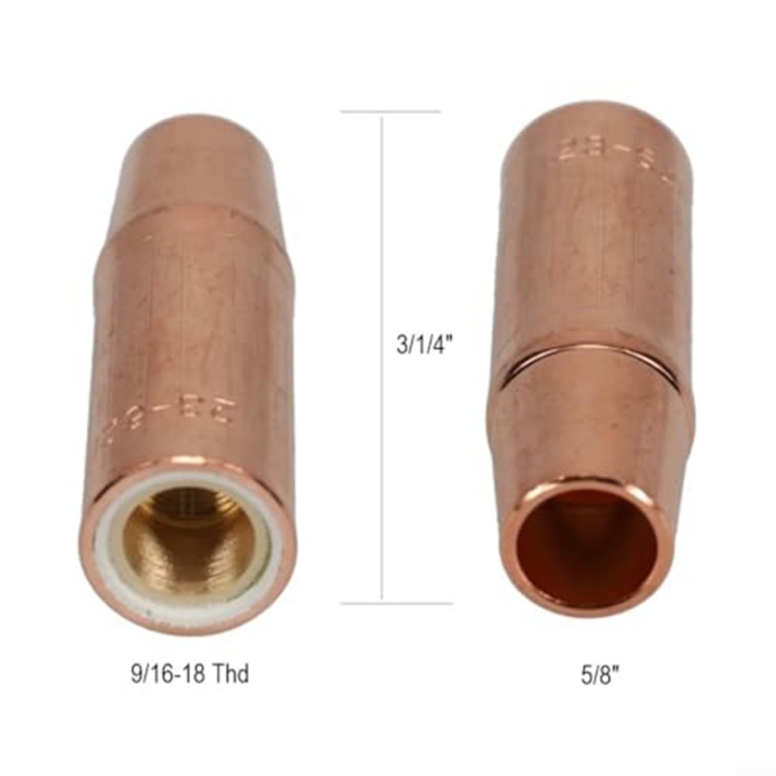 23-62 MIG ugelli di saldatura 5/8" foro ad alta conducibilità rame 5pcs per Lincoln 200 300 400