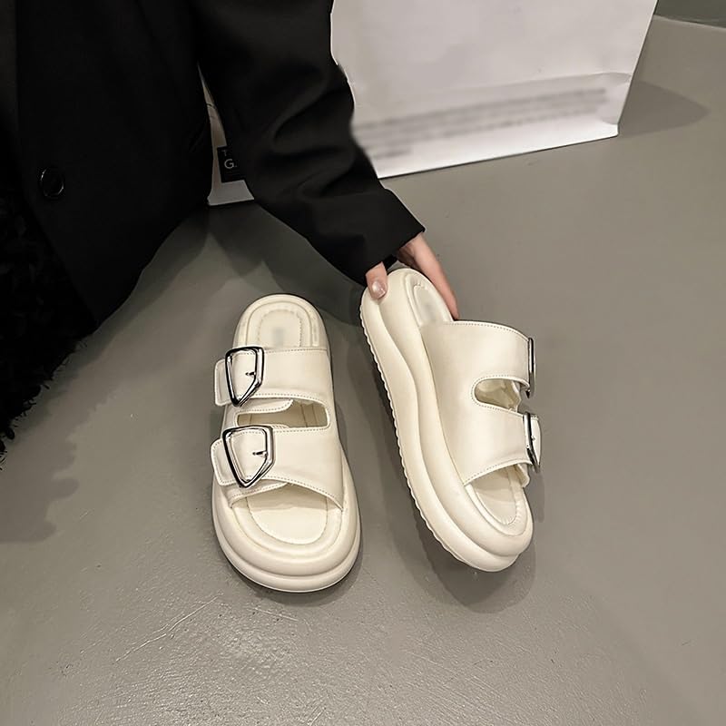 HBJWOV Beach Vacation Beach Shoes Women's Sponge Cake Thick Soled Sandals Matching Skirts Sandals Slippers Trend3