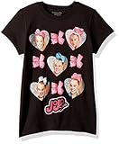 Jojo Siwa girls Jojo Siwa Faces & Bows Short Sleeve T-shirt T Shirt, Black, Large US