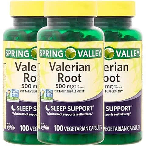 Spring Valley Valerian Root 500mg Vegan Capsules (Valeriana officinalis) - Dietary Supplement for Sleep Support*, 100 Count (Pack of 3) Cover