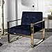 Safavieh Home Vasco Navy Velvet and Brass Accent Chair