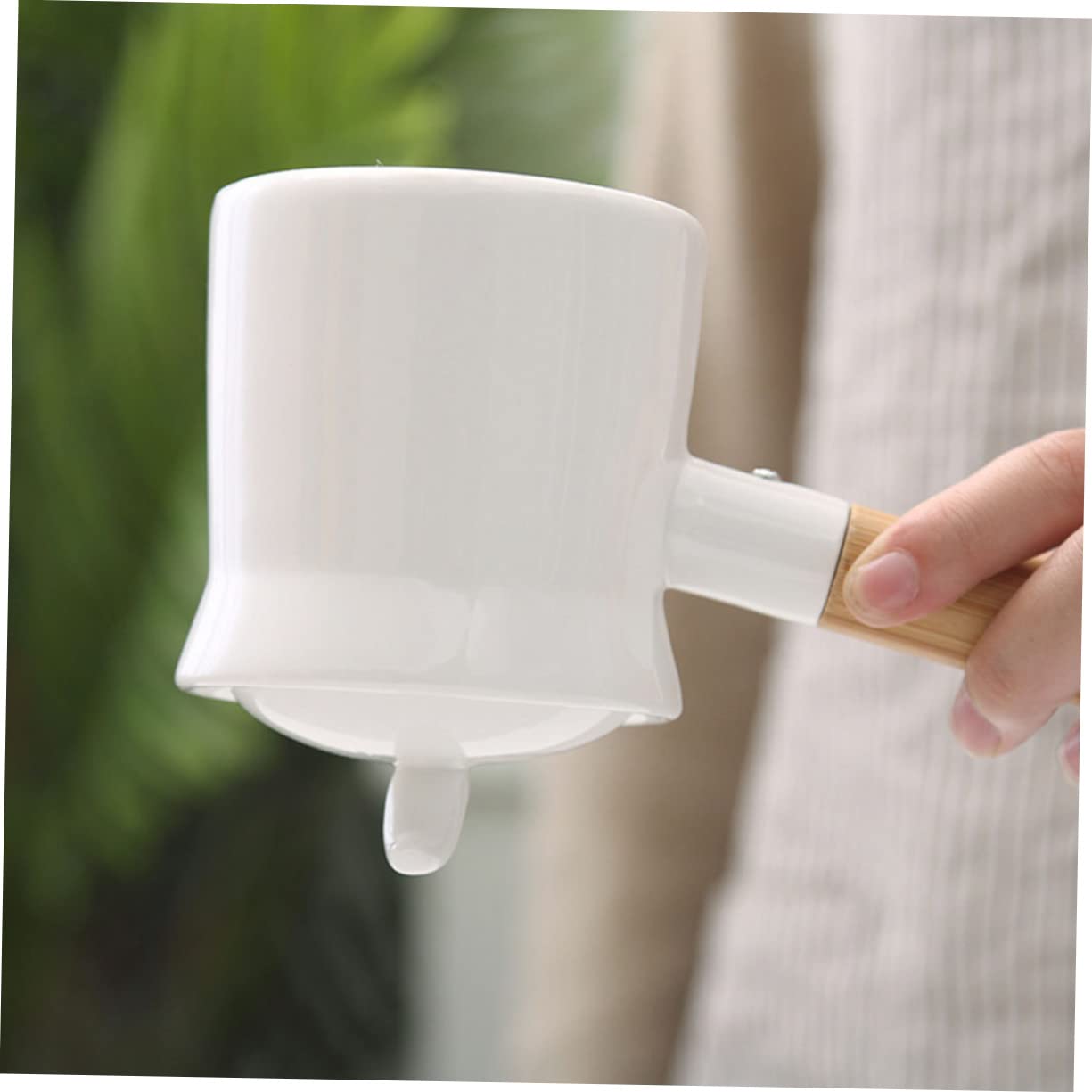 Sartén de cerámica con mango de madera, recipiente de té de vidrio con tapas, hervidor de té para estufa, olla pequeña con tapa, cuchara para servir, olla de leche para el hogar, mini calentador de