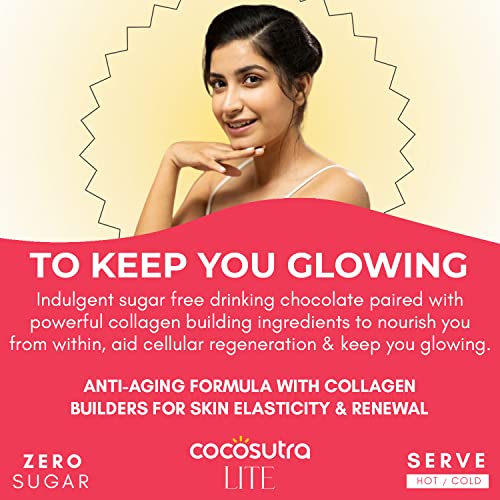 Image of Cocosutra SOOTHE & GLOW Sugar Free Drinking Chocolate Hamper | 2 * 10 Single Serve Sachets | For Feminine Health & Skin Renewal | Low Carb, Low Calorie | Stevia & Erythritol based | 400g