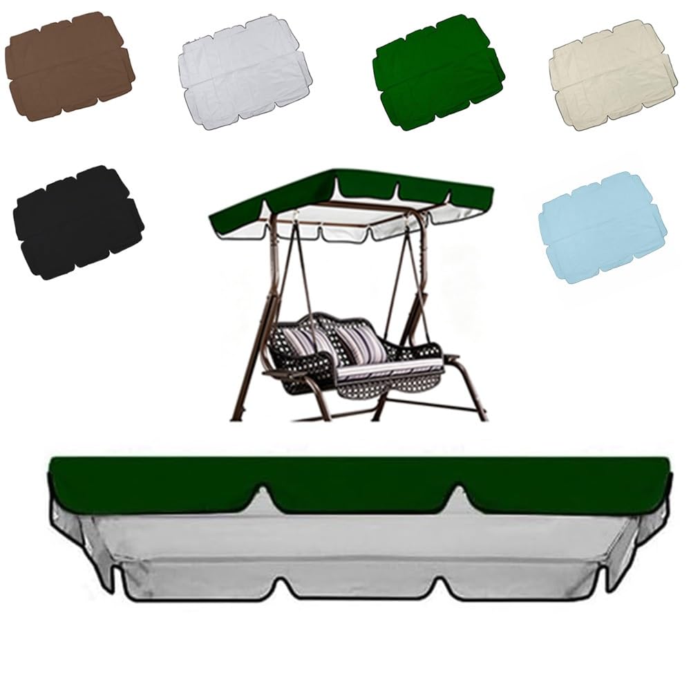 Générique Toit De Rechange pour Balancelle De Jardin 249x185cm, Toile De Rechange pour Balancelle 2-3 Places, Bâche De Balançoire Protection UV Extérieur(Green,77x49in-195x125cm)