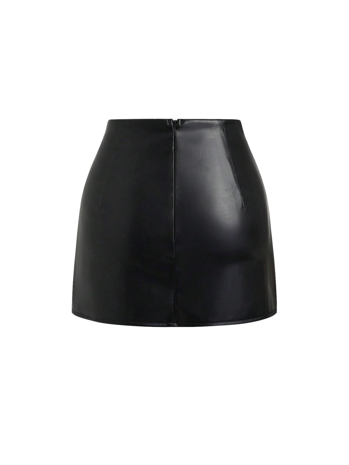 GORGLITTER Jupe courte moulante en cuir synthétique pour femme avec fermeture éclair - Mini jupe de loisirs - Jupe de fête - Tenue de festival