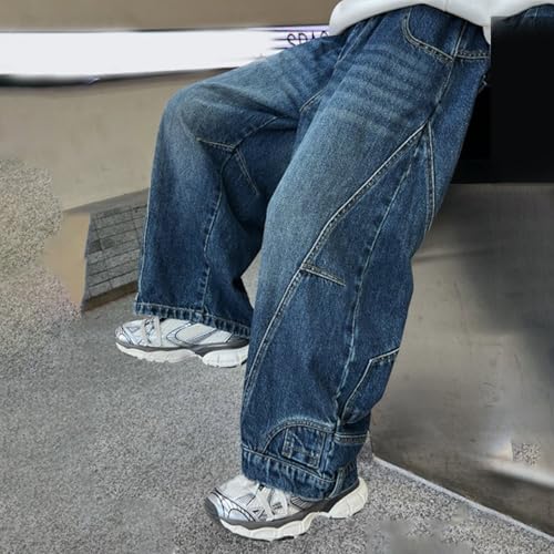Boys Baggy Jeans Kids Wide Leg Relaxed Fit Hip Hop Denim Pants Aesthetic Cargo Jean with Pockets3