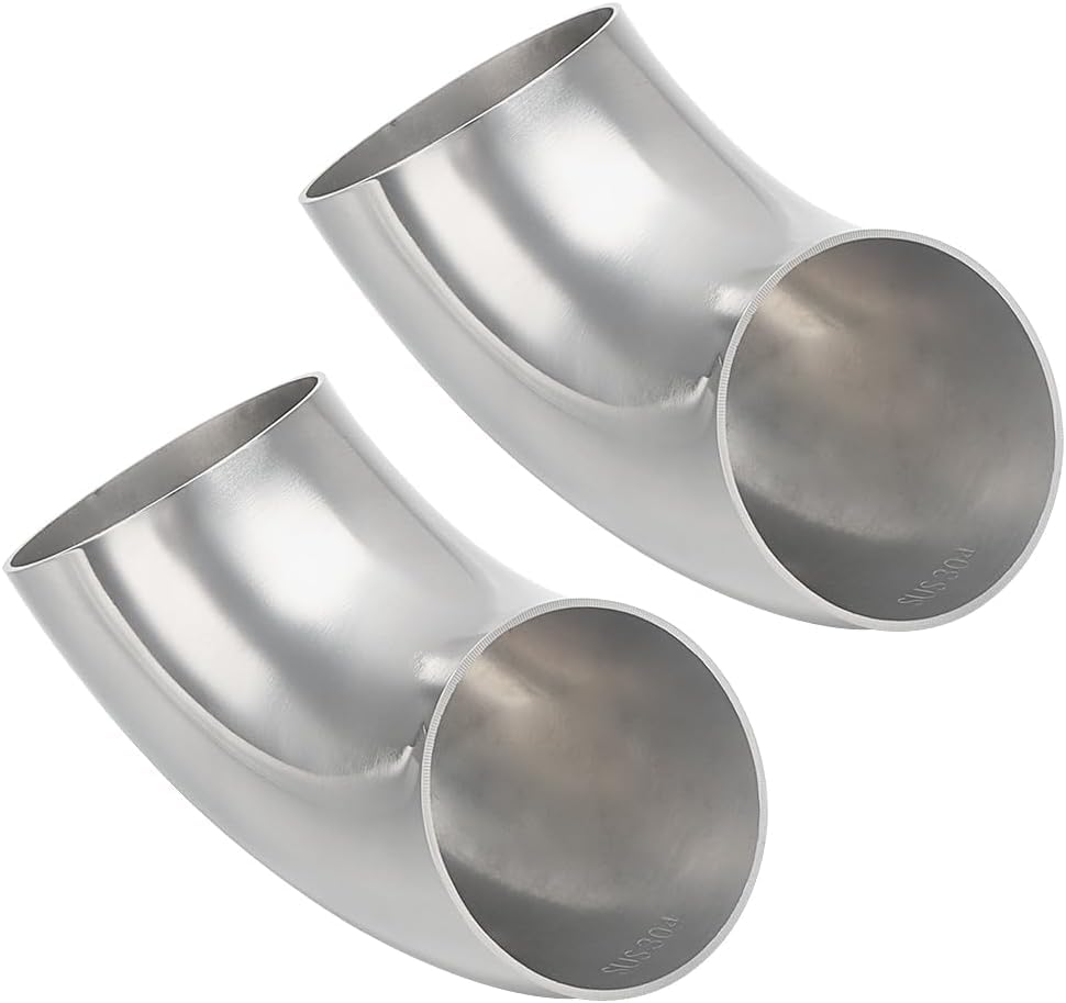 4 Pcs 2.5” Stainless Steel 90° Exhaust Elbow – Mandrel Bend Pipe For Car Exhaust, Stair Handrail & DIY Projects