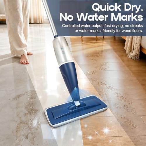 Image of CLDREAM Microfiber Spray Mop for Hardwood Tile Floors Dust Cleaning | 3 Microfiber Washable Pads| 23.6oz Refillable Bottle|Dry Wet Use Mops with Sprayer for Home Kitchen Tile Wood Vinyl Laminate