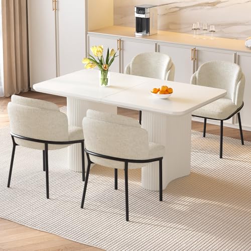 TreLined Dining Table Set for 4, 55.11" Rectangular Kitchen Table