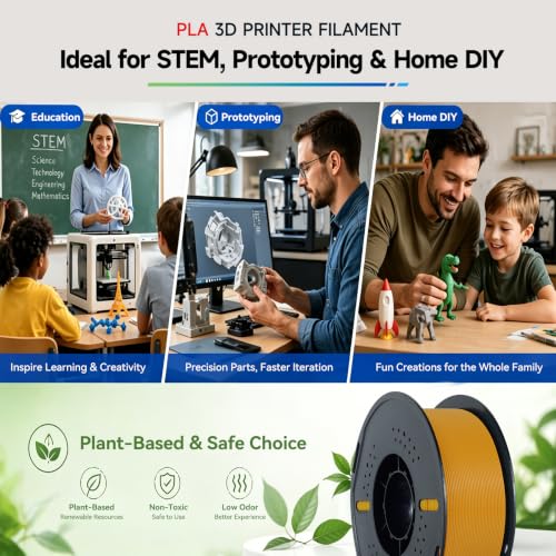 Image of Kingroon PLA 3D Printer Filament, Dimensional Accuracy + /- 0.02 mm, 1 kg Spool(2.2lbs), 1.75 mm，Orange