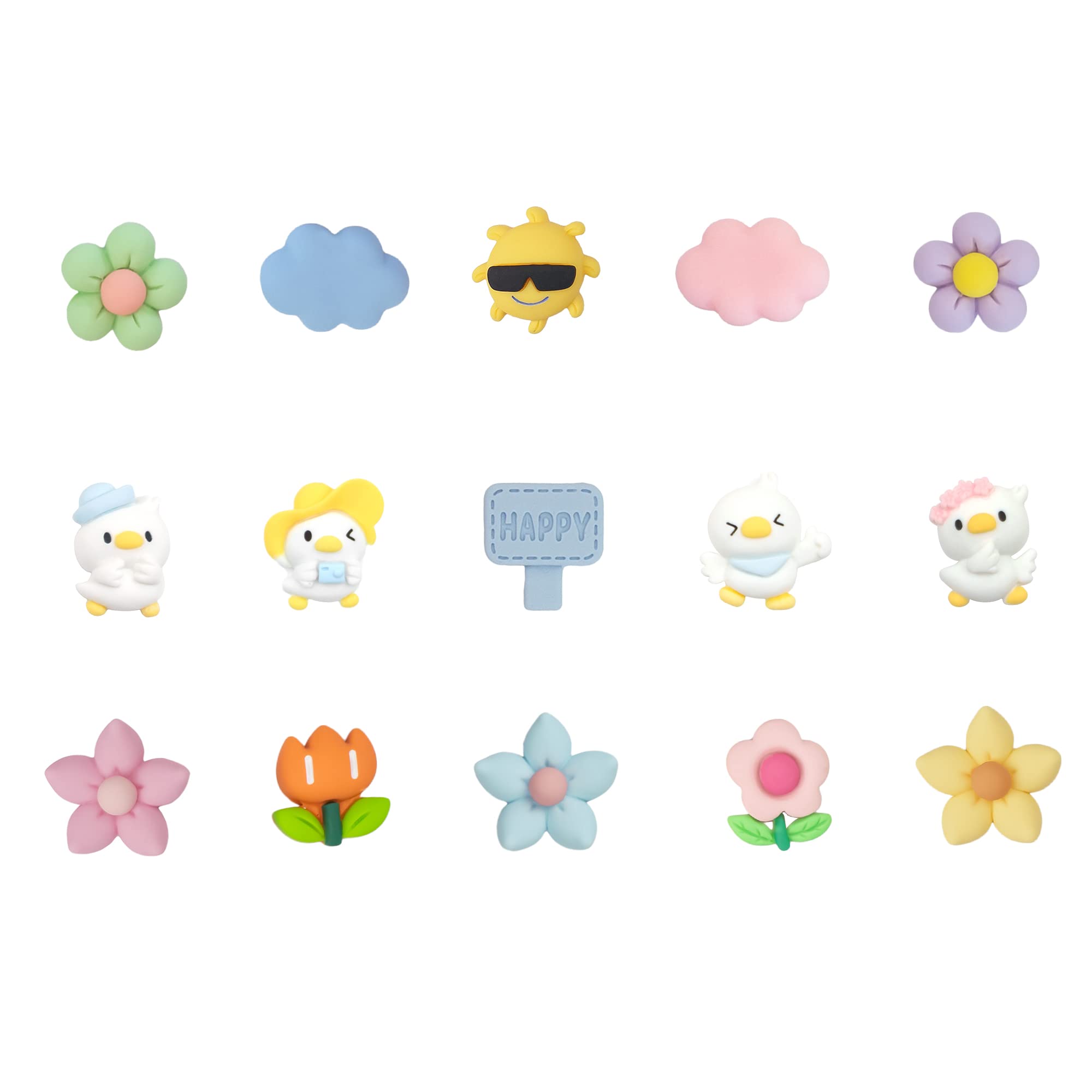 Charms Set for WiLLBee CLIPON Soft/Shoe Decoration Set - Duck 15pcs