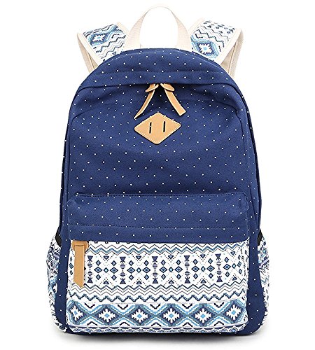 Sac D'école, Aokey Mode Polyvalent Sac à dos Sacs Élégant Étudiant Université École Sac à dos Voyage Camping Casual Daypacks Cool Pour Filles et Garçons, Travail, Voyage, Collège (Bleu)