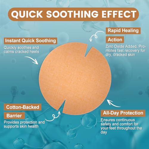 30PCS Patented Cracked Heel Treatment Patches, Cracked Heel Repair Bandage (80mm x 80mm)4