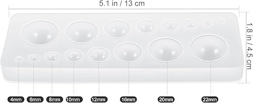 Miniatura 7 de Healifty Cabochon - Molde de silicona para gemas, molde redondo de resina epoxi para pendientes, fabricación de joyas, fundición de bricolaje