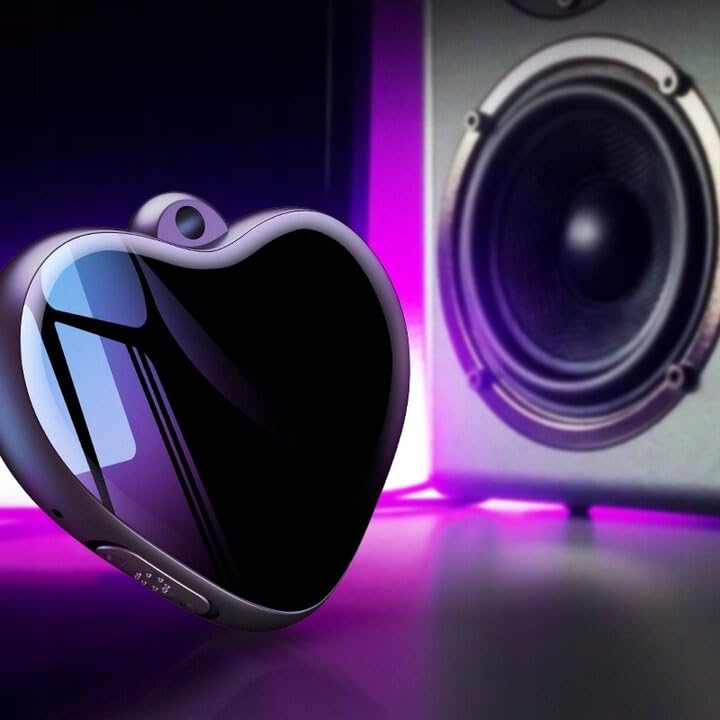 Dictáfono Q66 en Forma de Corazón | USB 8GB | Audio HD 3072kbps, Reducción de Ruido, activación por Voz
