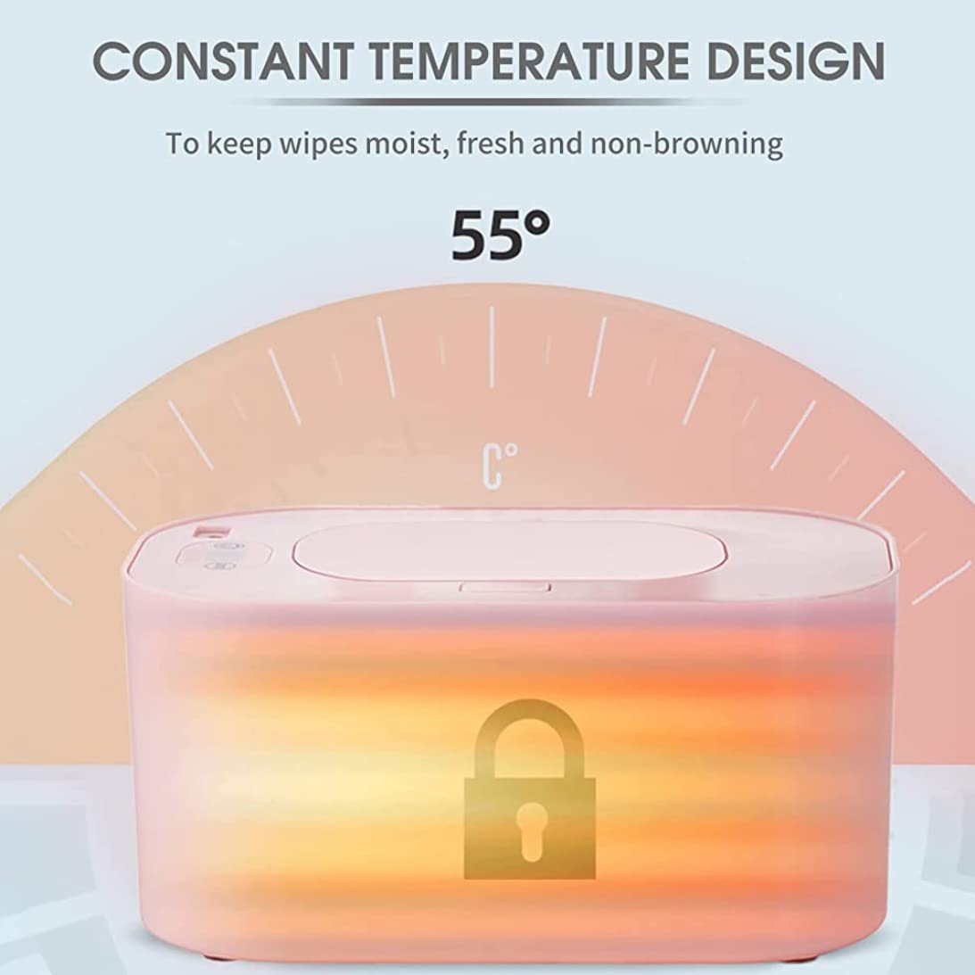 Podgrzewacz do wycierania dla dzieci, regulowany dozownik temperatury z wyświetlaczem LED, kompatybilny z USB, do chusteczek do pieluch, niezbędny dla niemowląt i małych dzieci