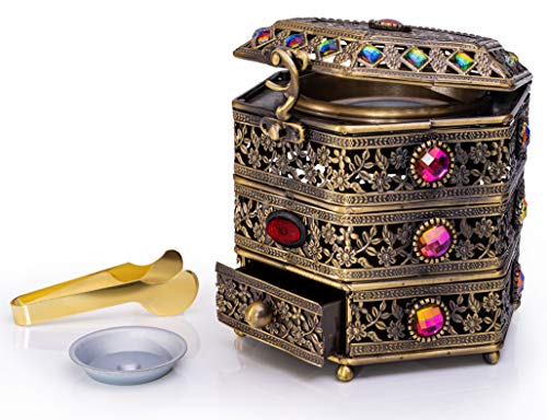 Am Electric Incense Bakhoor Burner - Frankincense Burner | Agarwood | Oud | Powder Incense Kit | Quemador De Incienso | With Adjustable Timer & Storage Drawer #TOP5