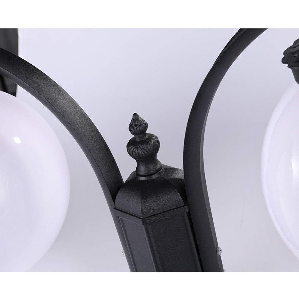 Lampe de Jardin rétro à 2 lumières, 221 cm, Lanterne Traditionnelle sur Poteau étanche IP54, éclairage de Rue et de Villa en Aluminium, lampadaire de Jardin.,